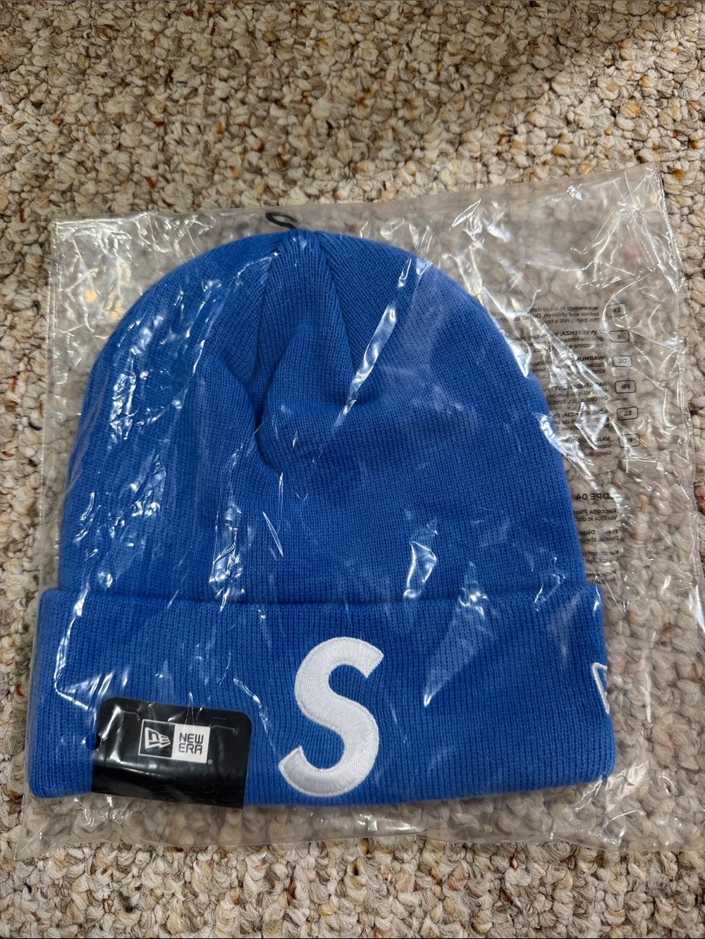 Supreme New Era Kids Blue 'S' Knit Beanie